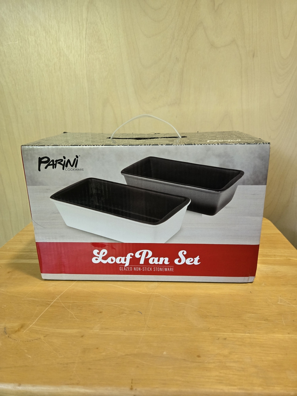 Parini Loaf Pan Set - White and Black Glazed Non-Stick Stoneware